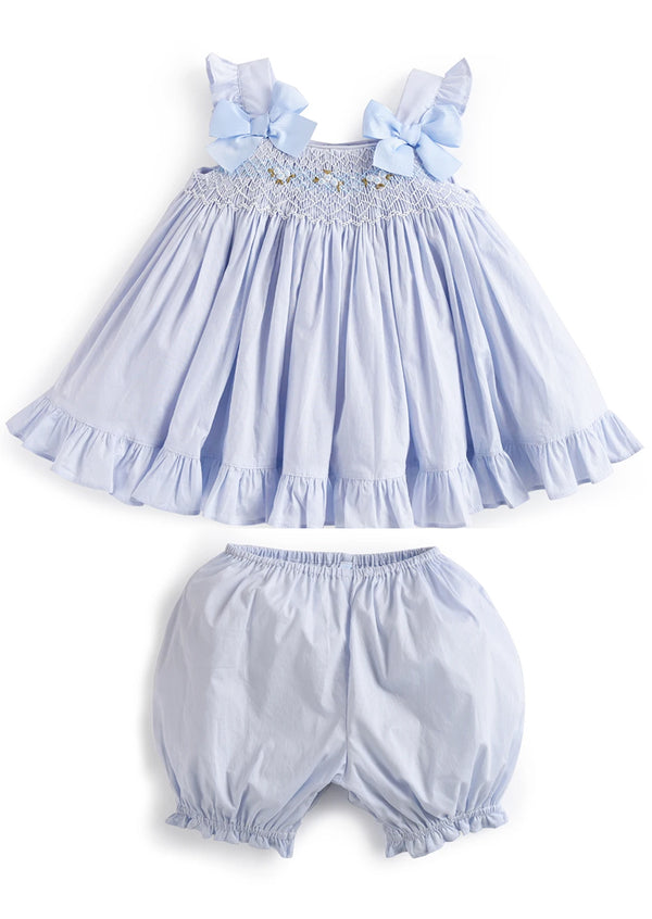 smocked baby bloomer set