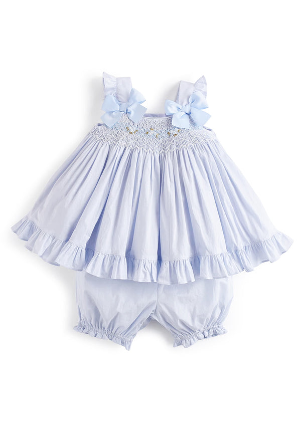 blue baby bloomer set