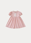 Bloom Cut Lace Applique Dress in Pink