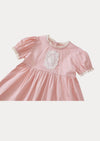 Bloom Cut Lace Applique Dress in Pink