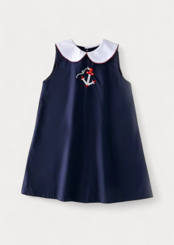 toddler girl embroidered nautical dress