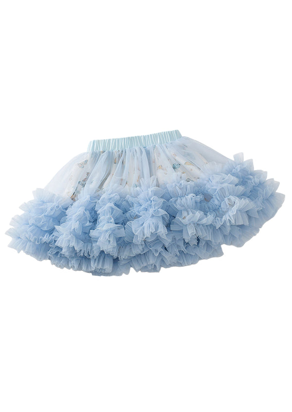 Blue Butterfly Ruffle Tutu Skirt