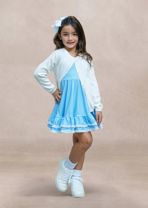 Tilda Dress in Blue Check