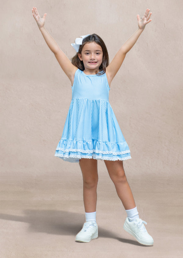 Tilda Dress in Blue Check