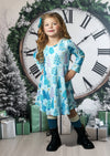 Christmas Trees Twirl Dress || Shades of Blue