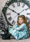 Christmas Trees Twirl Dress || Shades of Blue