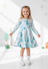 Toddler & Girls Blue Winter Wishes Christmas Twirl Dress Twirl Dresses