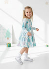 Toddler & Girls Blue Winter Wishes Christmas Twirl Dress Twirl Dresses