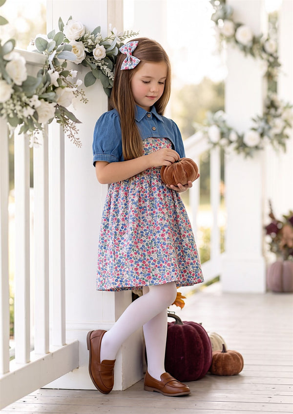 Sweet Briar Denim & Floral Dress Set | Girls Fall Dresses & Clothes