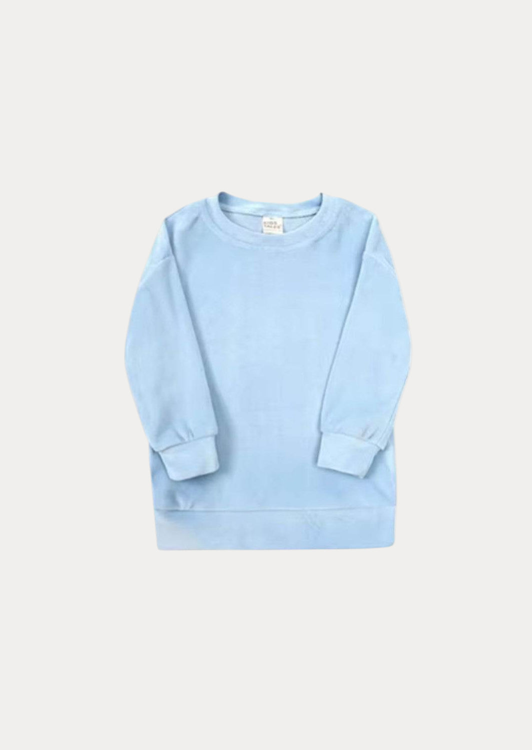 Blue Long Sleeve Velour Crewneck
