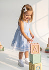 Blue Gingham Check Twirl Dress
