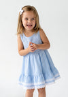 Blue Gingham Check Twirl Dress