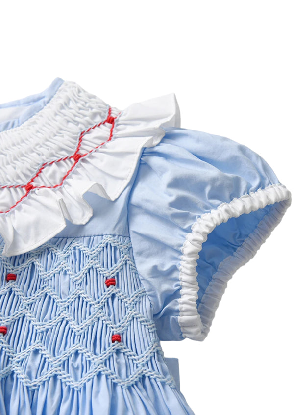 Bishop Collar Smocked Dress