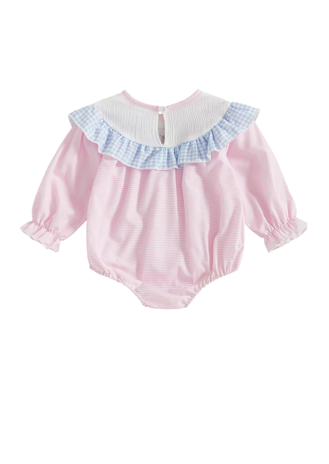Pink Bishop Collar Smocked Santa Romper