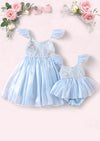 Whimsy Sequin Party Dress in Blue