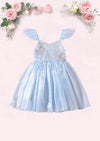 Whimsy Sequin Party Dress in Blue