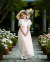 Blush Boho Rustic Tulle & Lace V-Back Flower Girl Dress for Fall Weddings