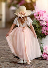 blush flower girl dresses with flutter sleeves