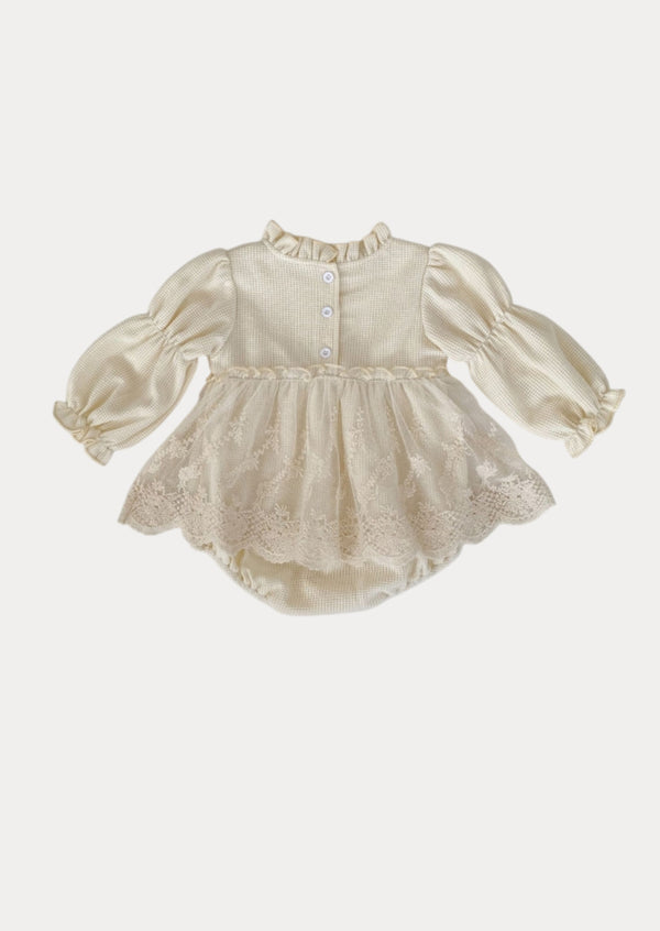 Blythe Lace Overlay Knit Romper