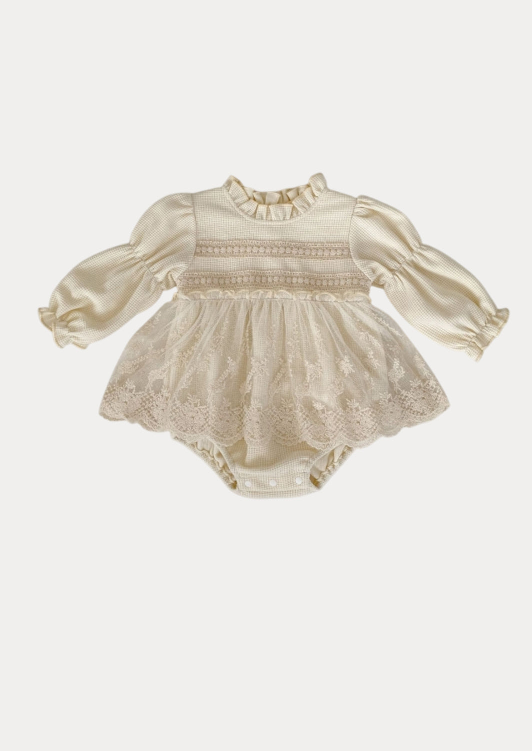 Blythe Lace Overlay Knit Romper