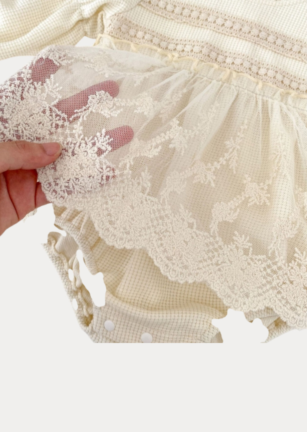 Blythe Lace Overlay Knit Romper