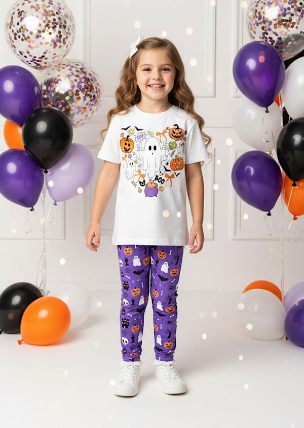 Spooky Pumpkins Halloween Leggings Set – Fall & Trick‑or‑Treat Outfit