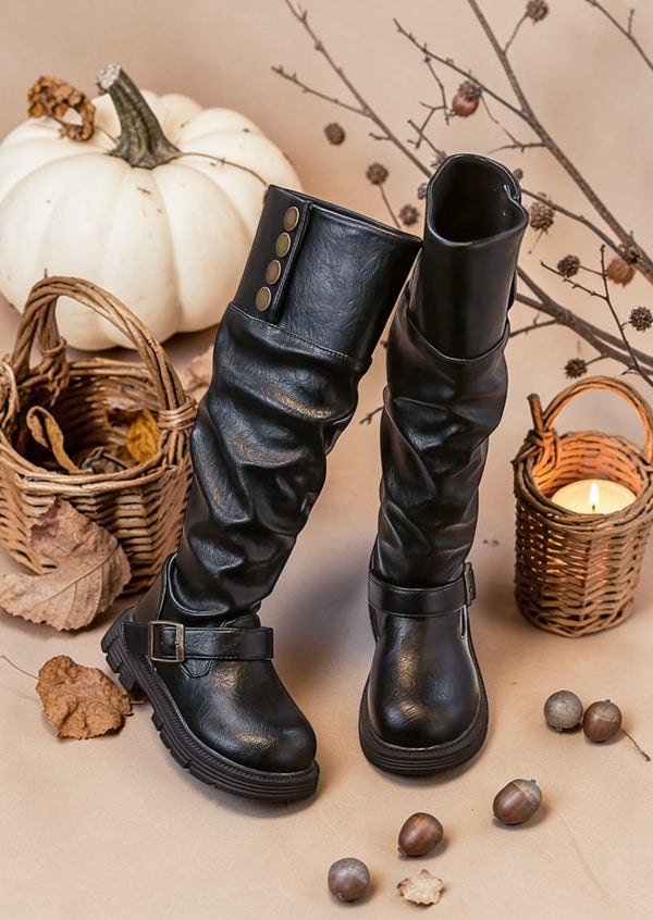 Whimsy & Wonder Girls Boots in Black | Girls Knee Boots