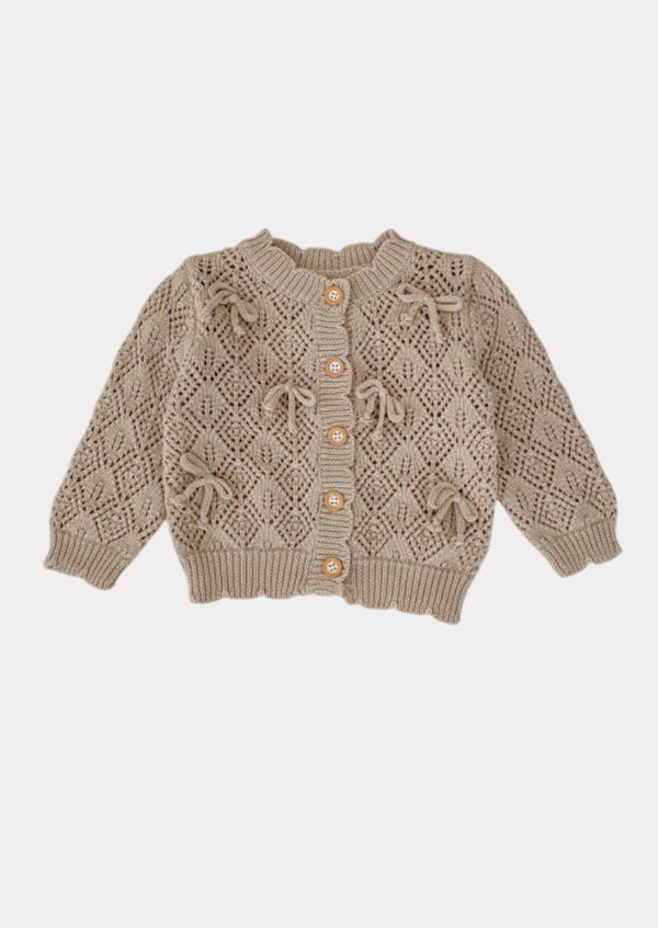Diamond Weave with Bows Cardigan
