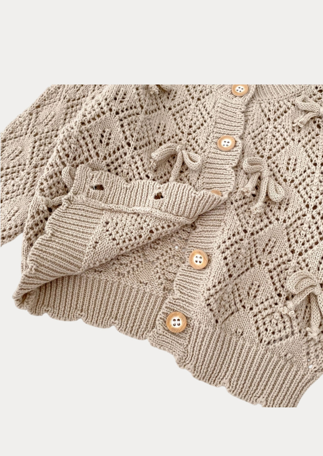Diamond Weave with Bows Cardigan