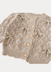 Diamond Weave with Bows Cardigan