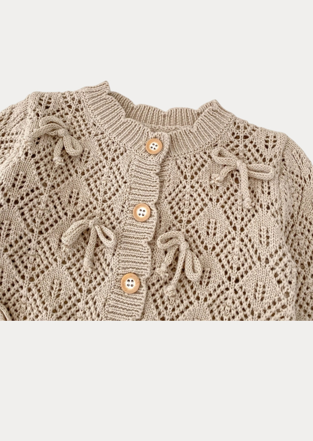 Diamond Weave with Bows Cardigan