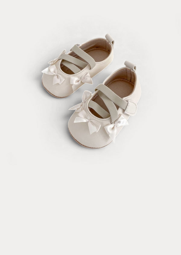 Cross Strap Ballet Flats Baby Shoes in Beige