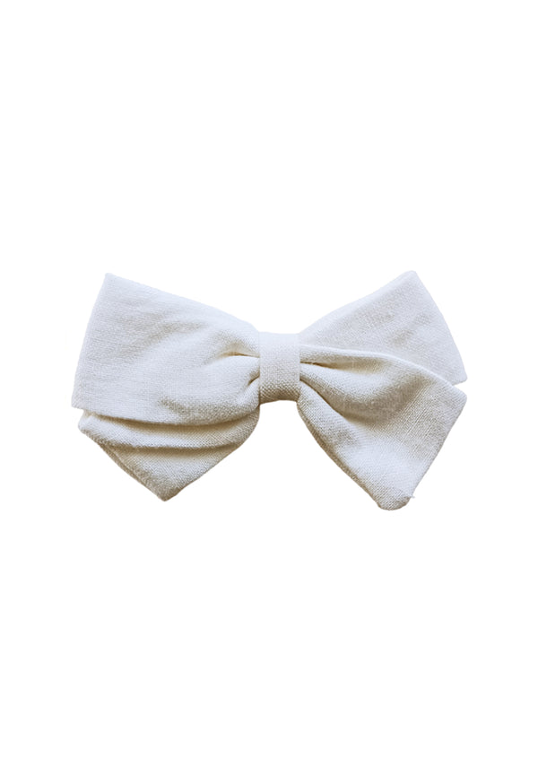 White Linen Bow