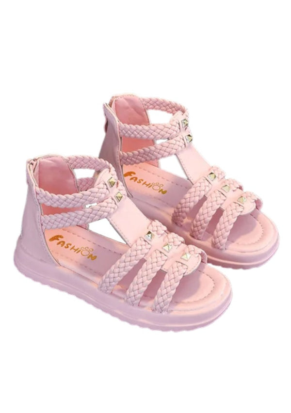 little girls pink gladiator sandals