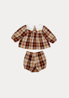 Autumn Brown Plaid Bloomer Set