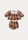 Autumn Brown Plaid Bloomer Set