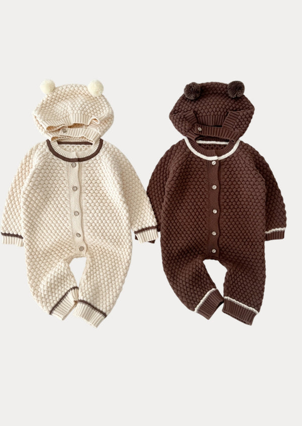 Rowan Baby Bubble Knit Jumpsuit in Cream