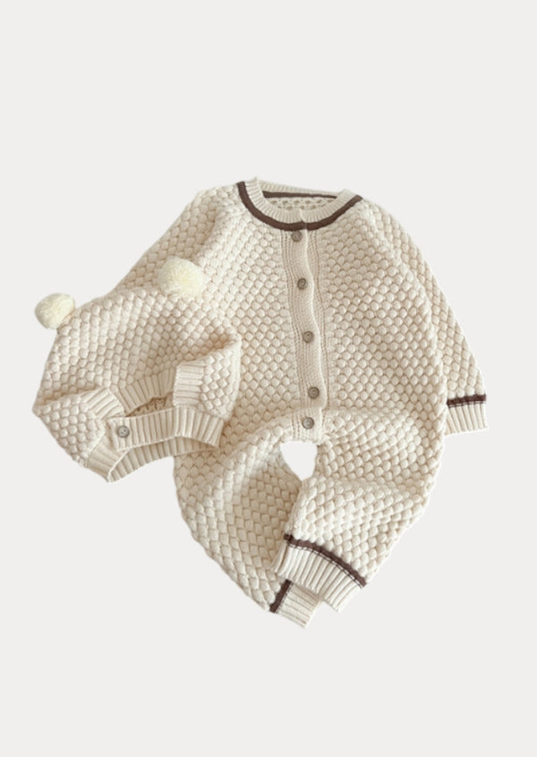 Rowan Baby Bubble Knit Jumpsuit in Cream