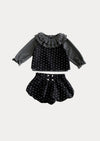 Marcie 3 Pc Bubble Bloomer Set in Black