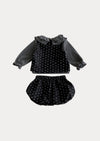 Marcie 3 Pc Bubble Bloomer Set in Black