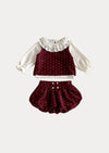 Marcie 3 Pc Bubble Bloomer Set in Deep Red