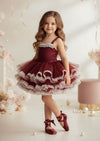 Odette Tutu Dress Burgundy