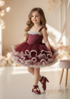 Odette Tutu Dress Burgundy