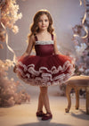 Odette Tutu Dress Burgundy