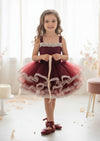 Odette Tutu Dress Burgundy