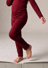 Comfy Cotton Girls Pajama Set in deep red