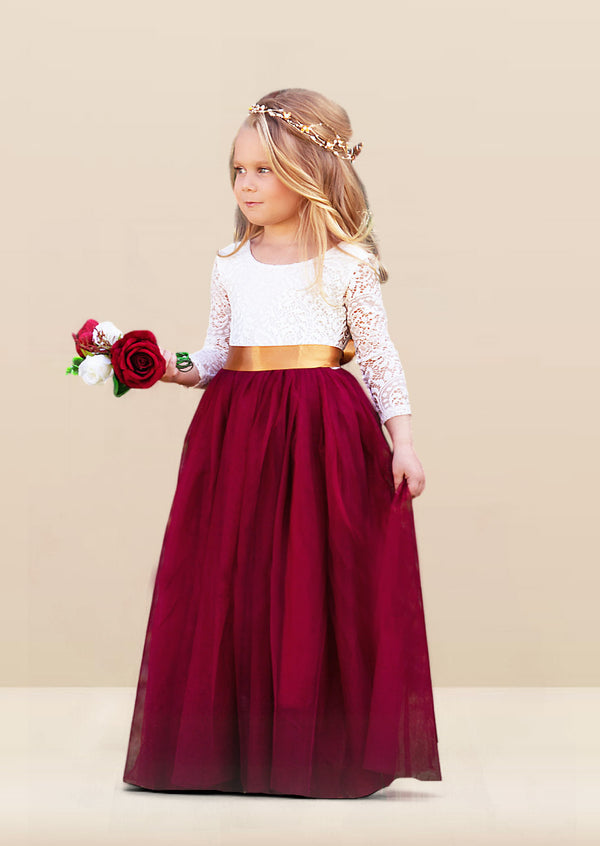 burgundy flower girl dresses