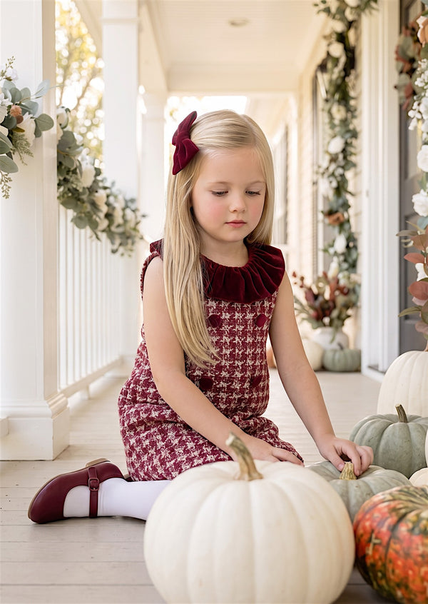 Picture Perfect Burgundy Plaid Button Dress - Girls Fall Clothing