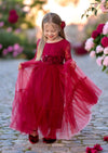 Burgundy flower girl dresses for romantic wedding themes