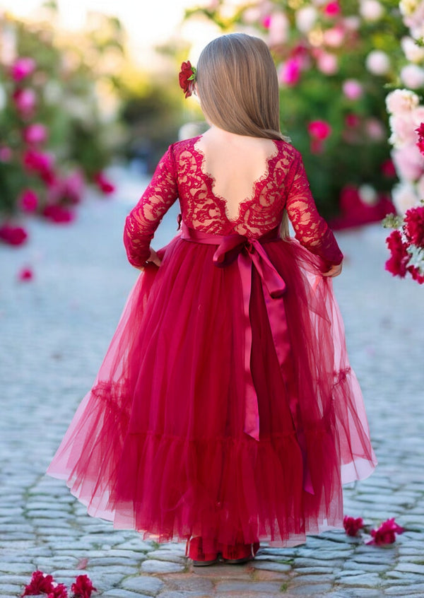 lace bodice flower girl dresses for modern wedding themes